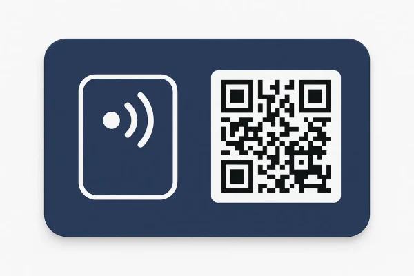 کارت ویزیت هوشمند NFC در دست کاربر اشتراک اطلاعات تماس با یک لمس