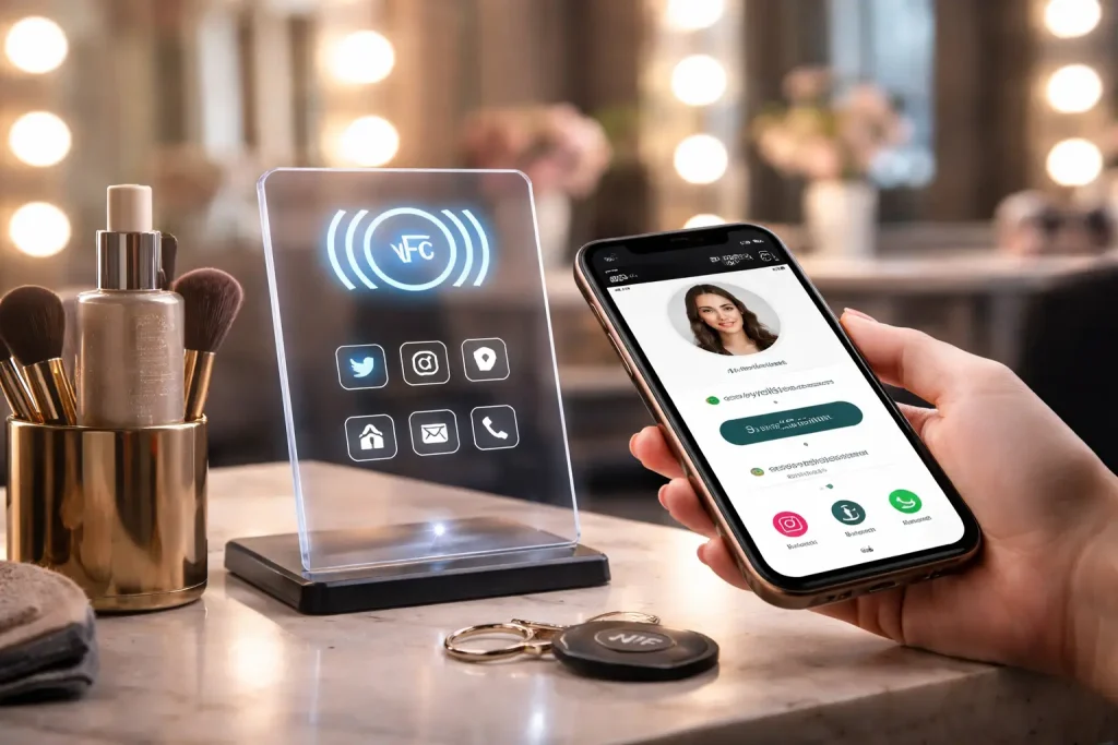 کاربرد NFC در سالن های زیبایی | جذب مشتری و معرفی خدمات با کارت نو